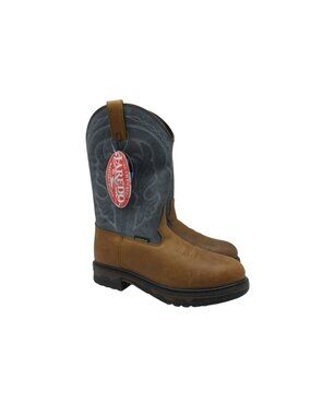 Laredo Men's 12" Western Cowboy Soft Toe Boot 68117 Brown/Steele Blue Size 9D